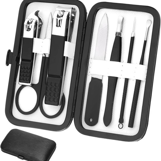 Manicure Set Professional Grooming Kits, Nail Clippers Pedicure Kit 8pcs Nail Kit Pedicure Set Tools with  Travel Case for Women Men Home or Salon Gift